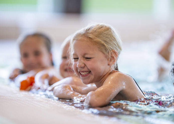 Laughing Girl In Pool